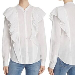 PAIGE 100% Cotton Ruffle Blouse